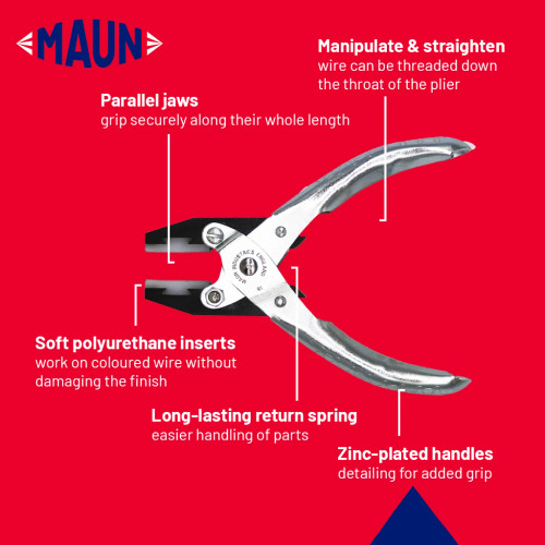 Soft Jaw Pliers, 125mm, Flat Nose, Parallel-Action - Maun