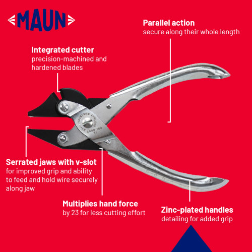 MAUN PARALLEL PLIER 6-1/4 (160mm) Flat Nose Smooth Jaws 4870-160 – Landa  International