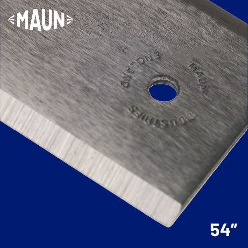 Maun Steel Straight Edge Imperial 54″ zoomed in on hanging hole