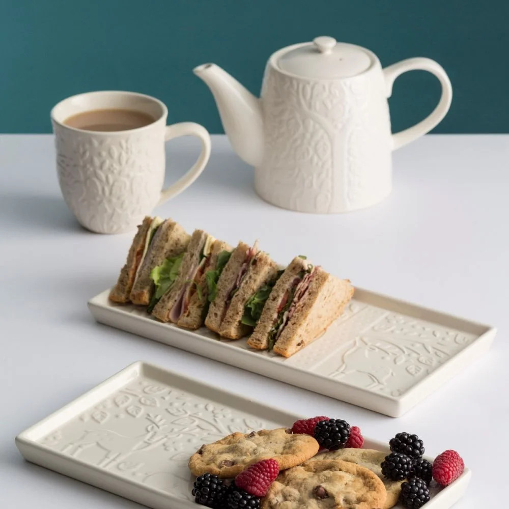 Mason Cash Forest 12" Serving Platter – Stoneware Cream Cheese & Charcuterie Board With Woodland Design