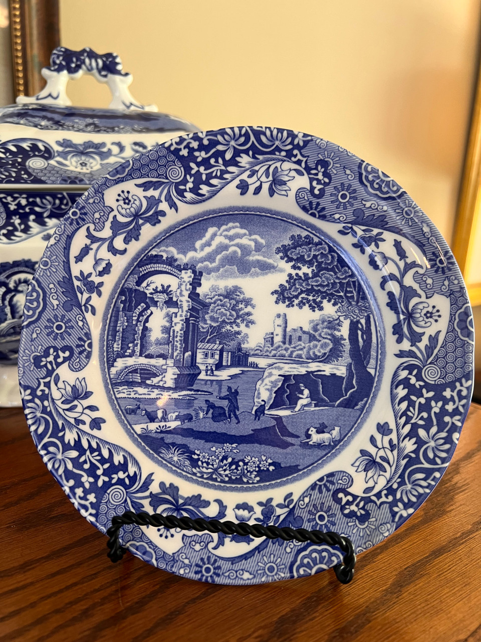 Spode Blue Italian Salad Plates 8