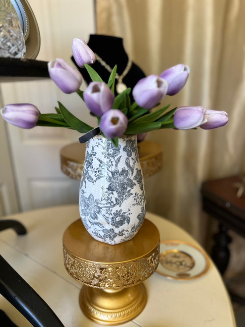 light purple or lavender real touch mini tulips bundle of 12 - 13" height