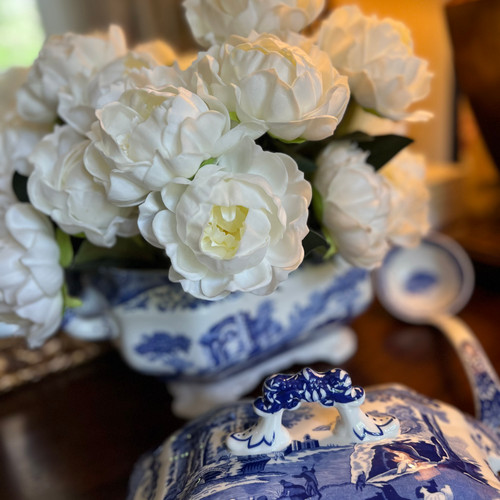 White Real Touch Peony Stem 20"