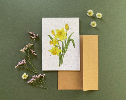 Plantable Greeting Card- Daffodils, The Sun Shines When I am With you