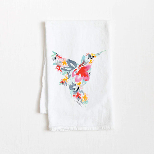 Hummingbird Flour Sack Tea Towel by Amanda Klein