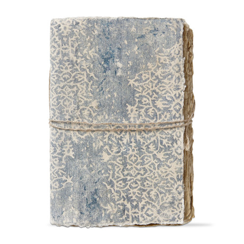 Vintage Carpet Journal Blue and White