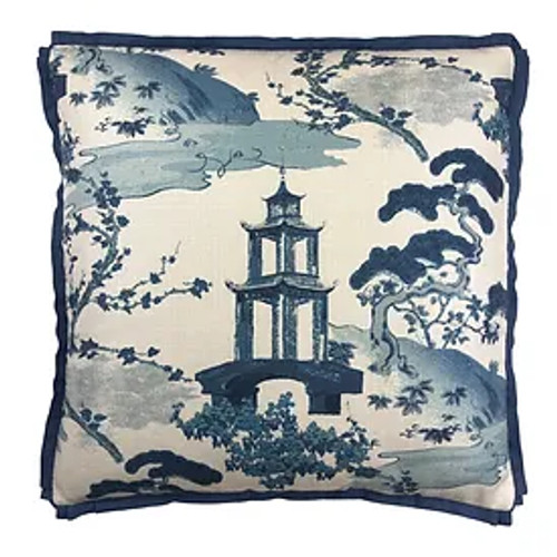 Paradise Indigo 14 x21 throw pillow blue and white chinoiserie.