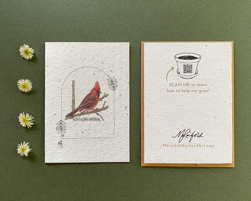 Meredith Raiford Northern Cardinal Plantable Card