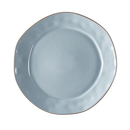 The edge of each piece in the Cantaria collection features a hand applied unique pantine, which means that no two pieces are exactly alike. This Cantaria Salad Plate is just the right size for a fabulous luncheon or dessert plate. Handcrafted in Portugal of ceramic stoneware. Freezer, oven, microwave and dishwasher safe.