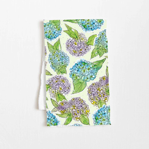 In the Meadow Tulip  Bowl and Hydrangea Tea Towel Set