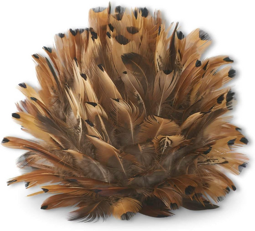 6" Rust Brown Feather Ball with Hanger