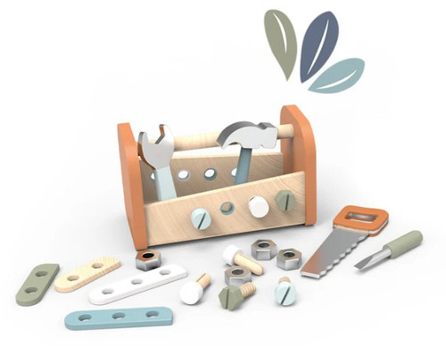 Wooden 2-in-1 Toolbox Workbench for Kids- includes hammer, saw, screwdriver, and more! Made from durable FSC-certified wood. Perfect creative gift for young builders 3 +. Wooden 2-in-1 Toolbox Workbench for Kids- includes hammer, saw, screwdriver, and more! Made from durable FSC-certified wood. Perfect creative gift for young builders 3 +.