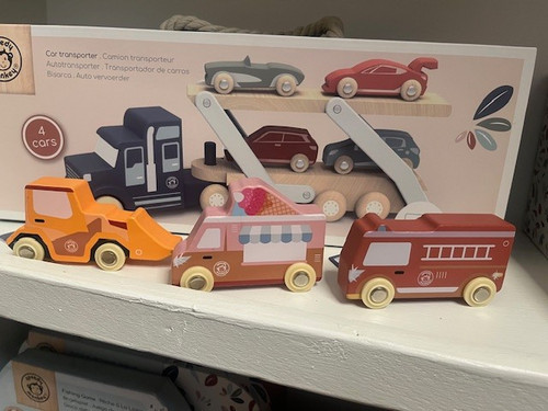FSC- certified wooden toy cars for toddlers. Fire truck, police car, motorcycle and more- child-safe, durable and educational toys that spark imaginative play.