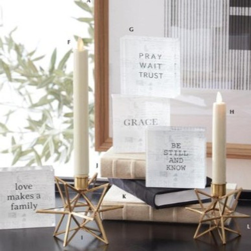 Gold Metal & Glass 3-Dimensional Star Taper Candleholder