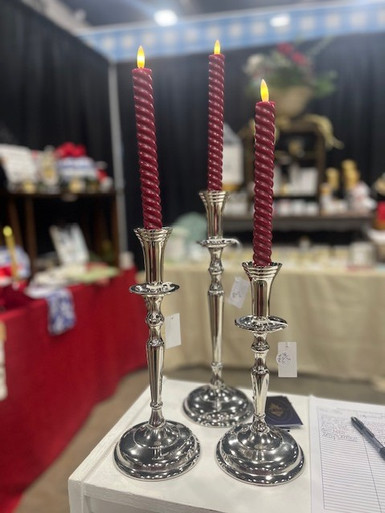 Set of 3 Silver Candlesticks