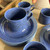 Dansk Bistro Cobalt Blue Flat Cup and Saucer - 4 Sets + 1 Bonus