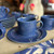 Dansk Bistro Cobalt Blue Flat Cup and Saucer - 4 Sets + 1 Bonus