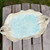 Handmade ceramic platter with soft blue and cream finish and vintage-inspired ruffle design