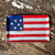 Handcrafted American flag tray made from Alabama wild clay, 11.5 x 7 artisan serving and display platter