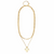 Gold layered mixed chain necklace featuring a textured cross pendant
