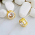 Bold & Brilliant bezel set crystal stud earrings in 18K gold-plated brass