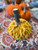 Vintage Hand Sewn Pumpkins - Medium 6 Panel Round