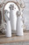 K&K Interiors White Ceramic Crackled vases set of 3