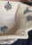 Blue & White Floral Ceramic Oval Fluted Bowl, 13 inch
