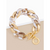 Marbled Beige Mixed Curb Chain Bracelet by Zenzii