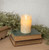 Moving flame 3x5 inch pillar candle with realistic flickering flame and wax-drip design, battery operated LED candle with six-hour timer, perfect for farmhouse décor, mantels, lanterns, and cozy southern home accents.