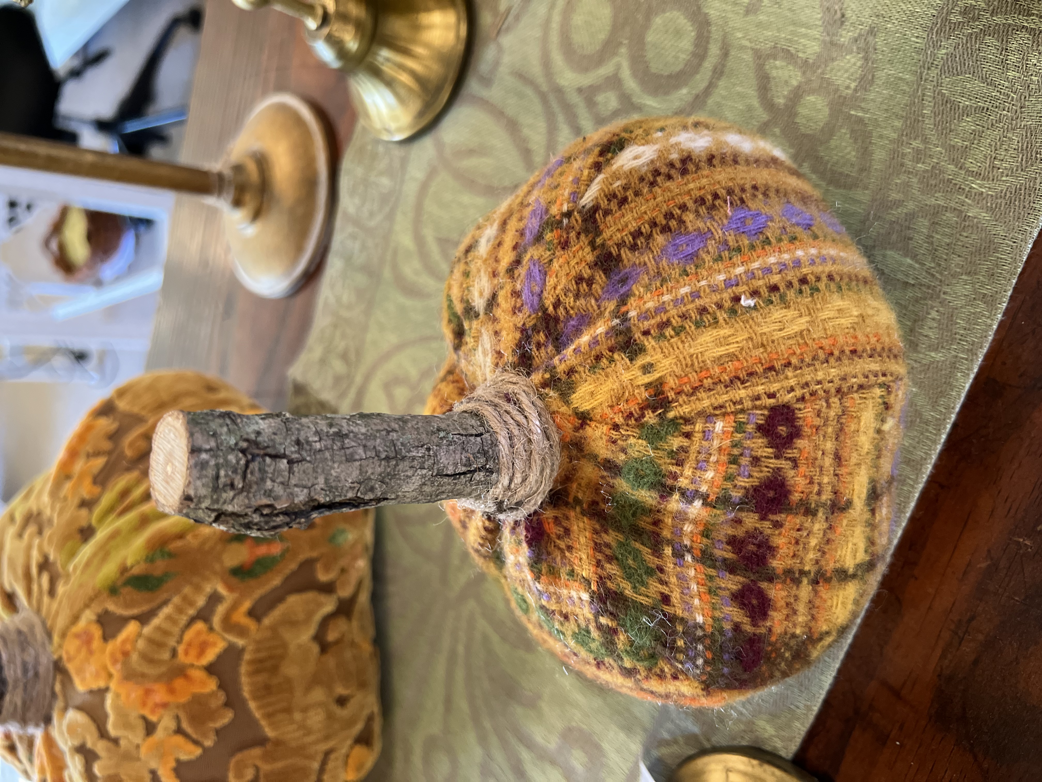 Vintage Hand Sewn Pumpkins - Medium 6 Panel Round – 1950's Amana Blanket