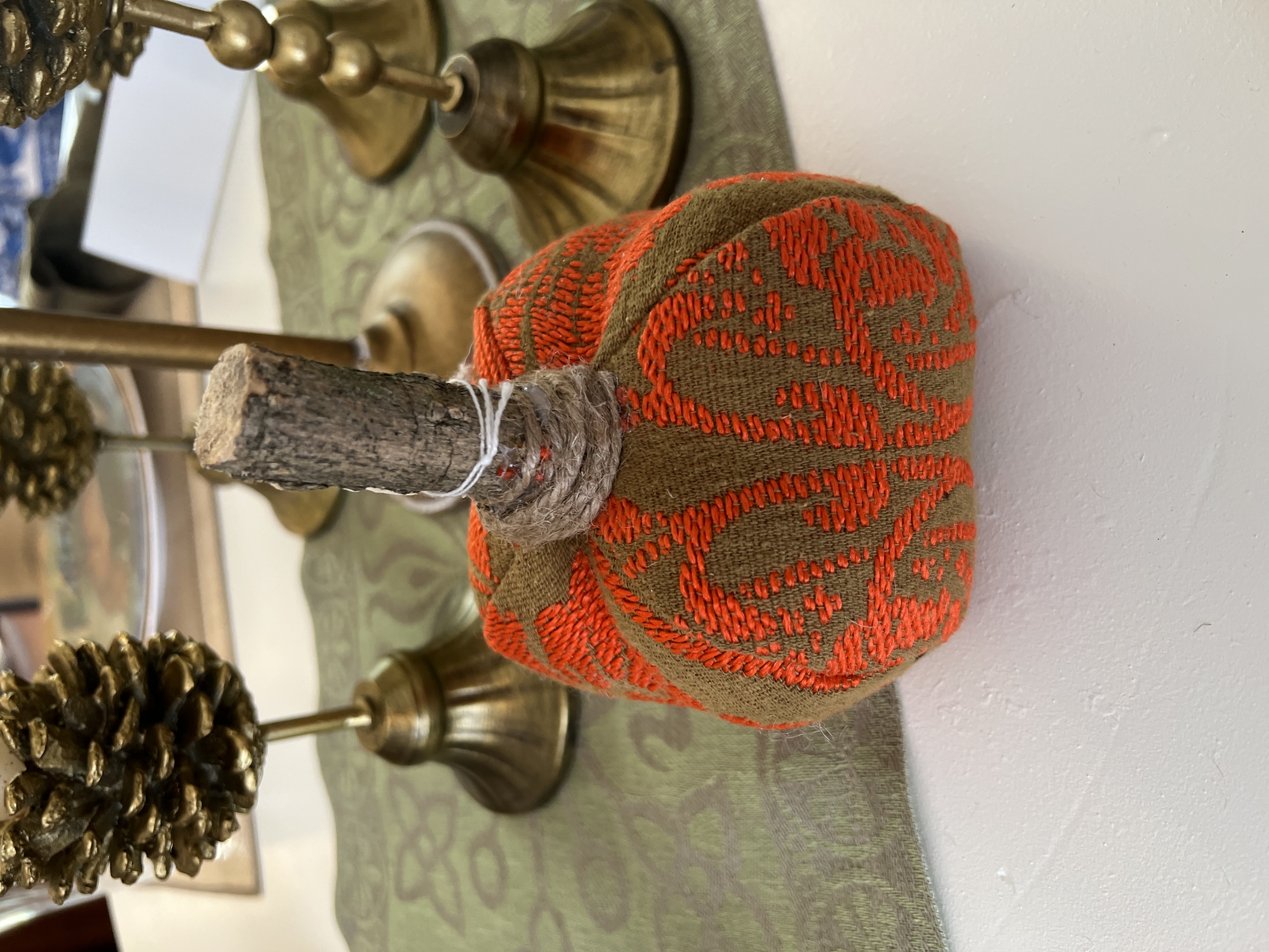Vintage Hand Sewn Pumpkins - Small Square – 1960's Morgan Jones Bedspread