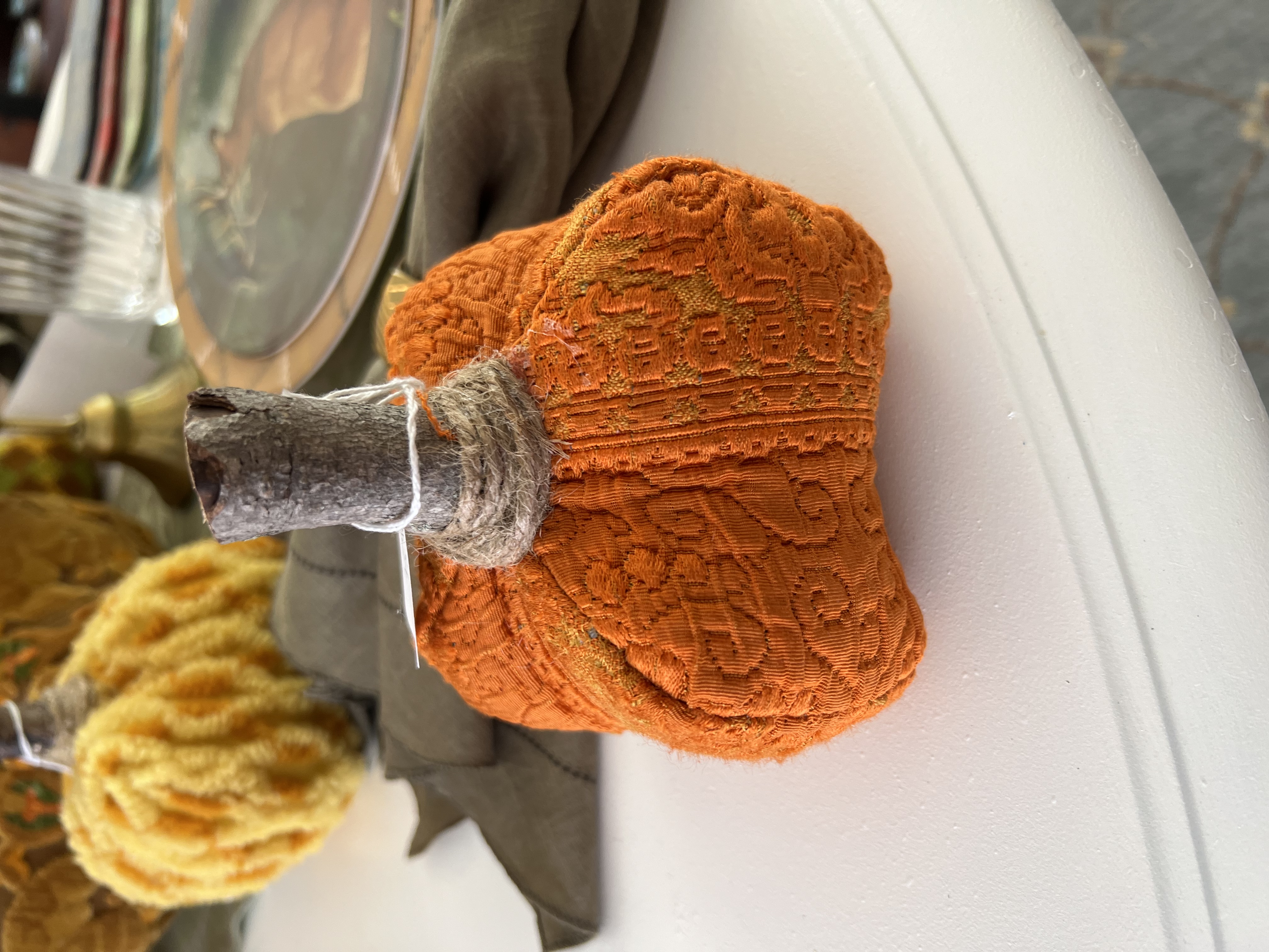 Vintage Hand Sewn Pumpkins - Small Square – 1950's Italian Silk