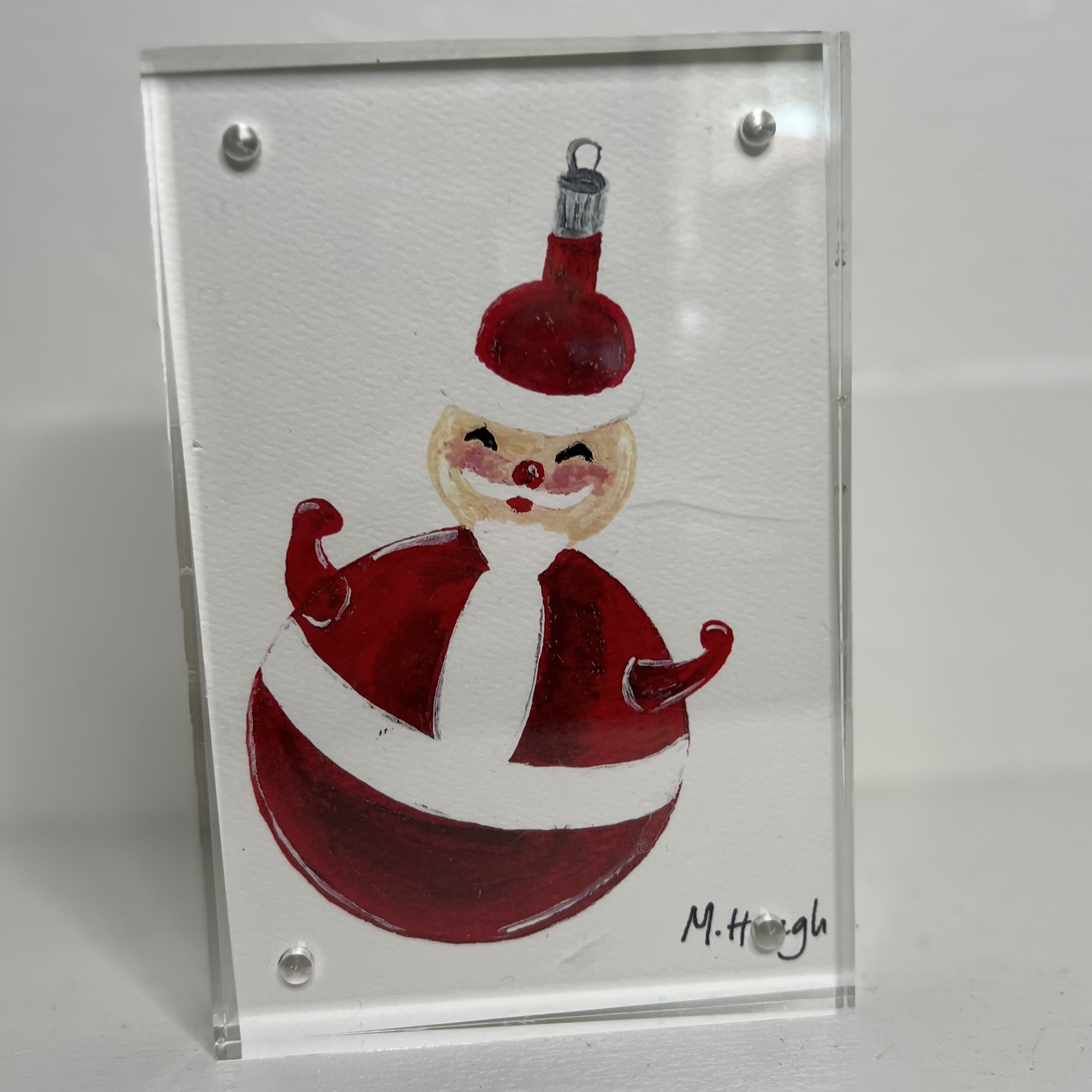 Acrylic Block Art, Small – "Burl Ives" Santa Ornament