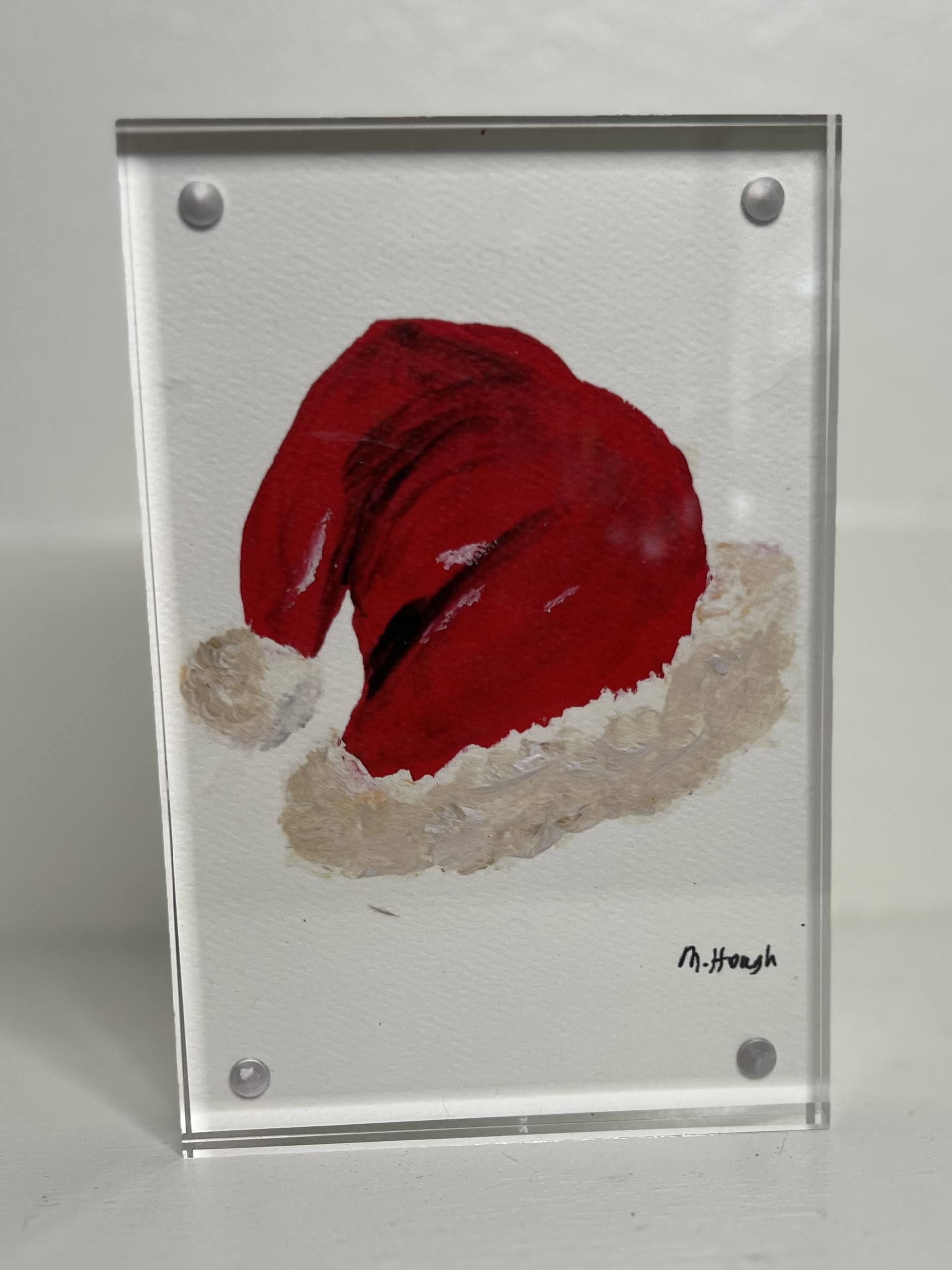 Acrylic Block Art, Small – Santa Hat
