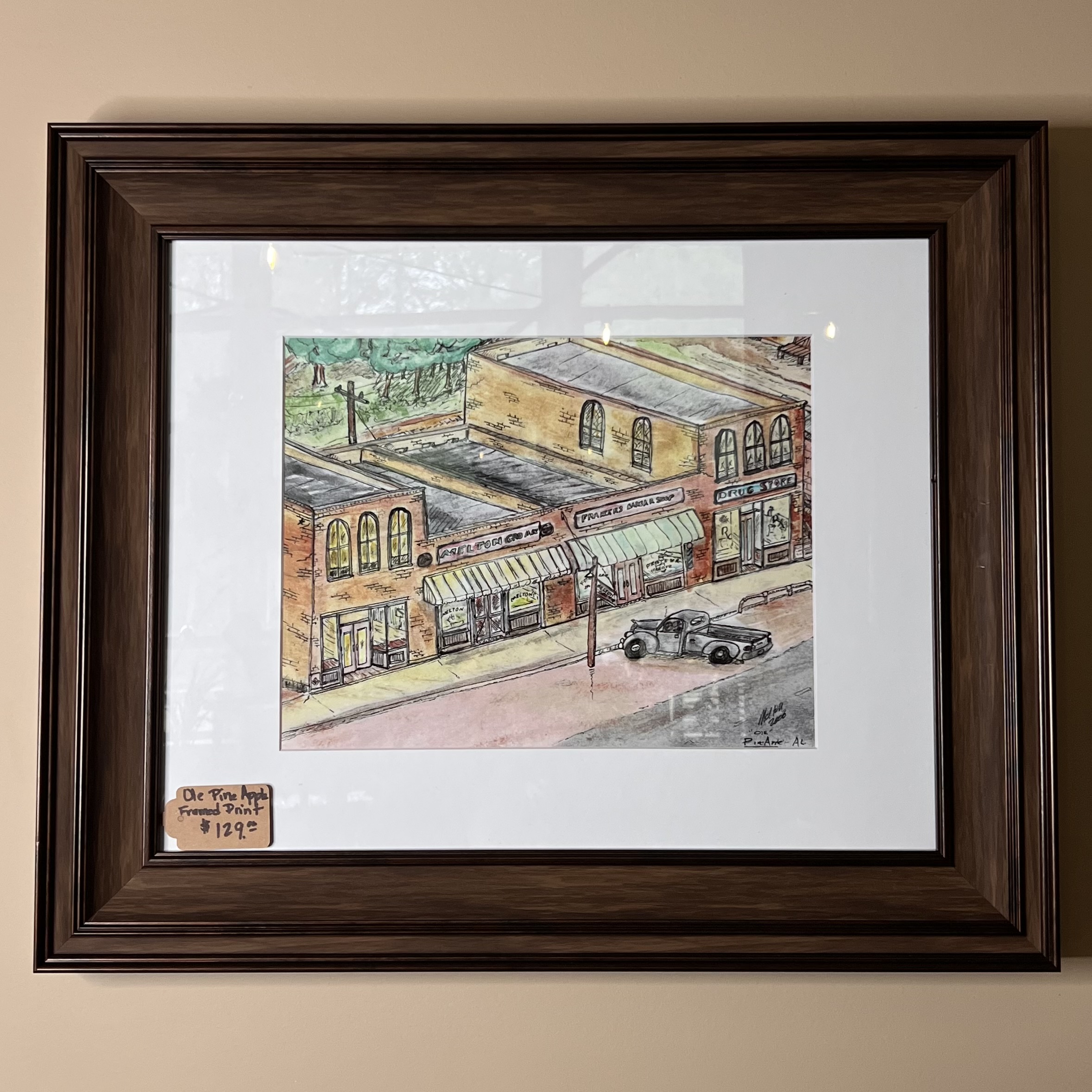 Ole Pine Apple Circa 1956 Matted Print 11"x14" – Framed Print
