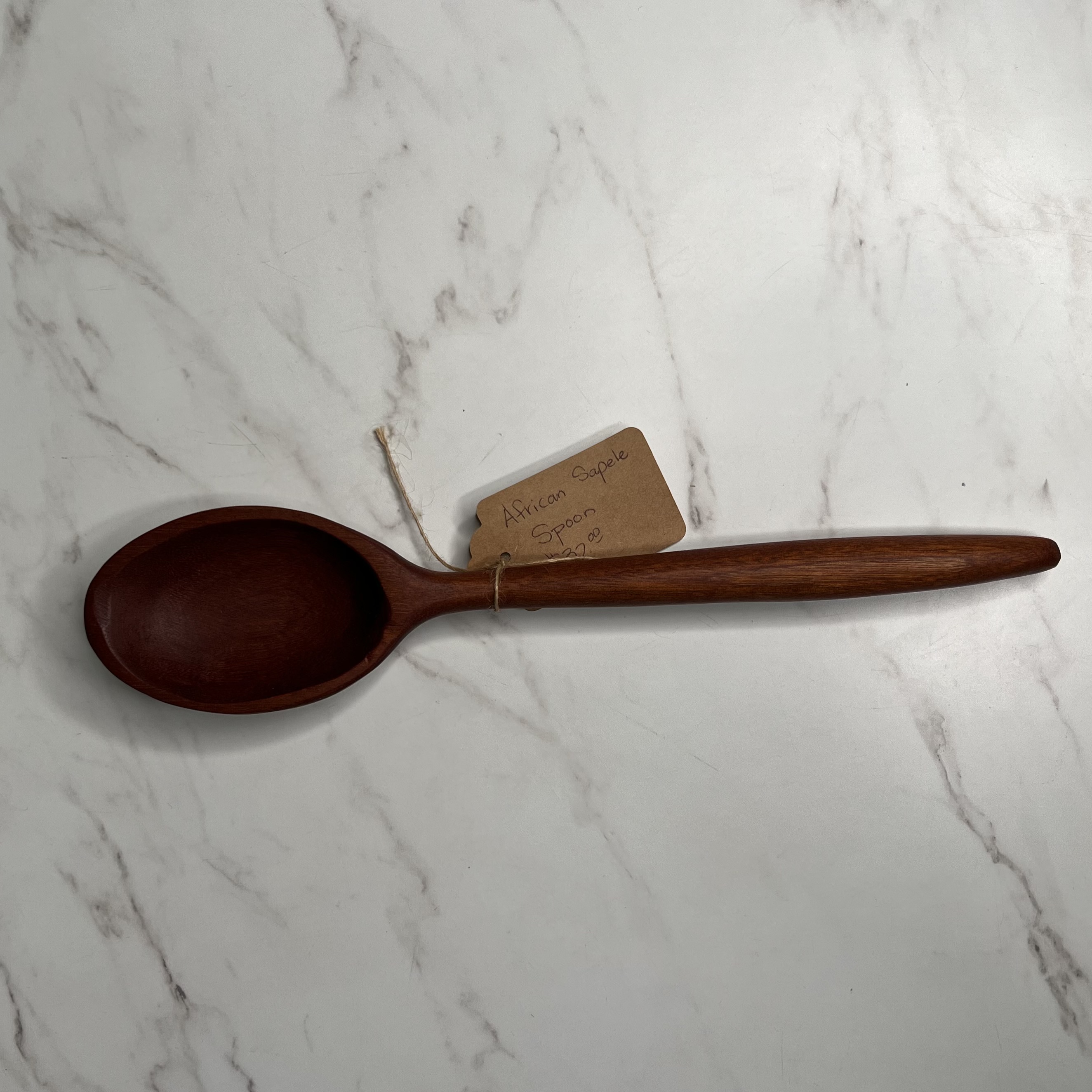 Handcrafted Wooden Kitchen Utensils and Spoons – Large African Sapele Spoon