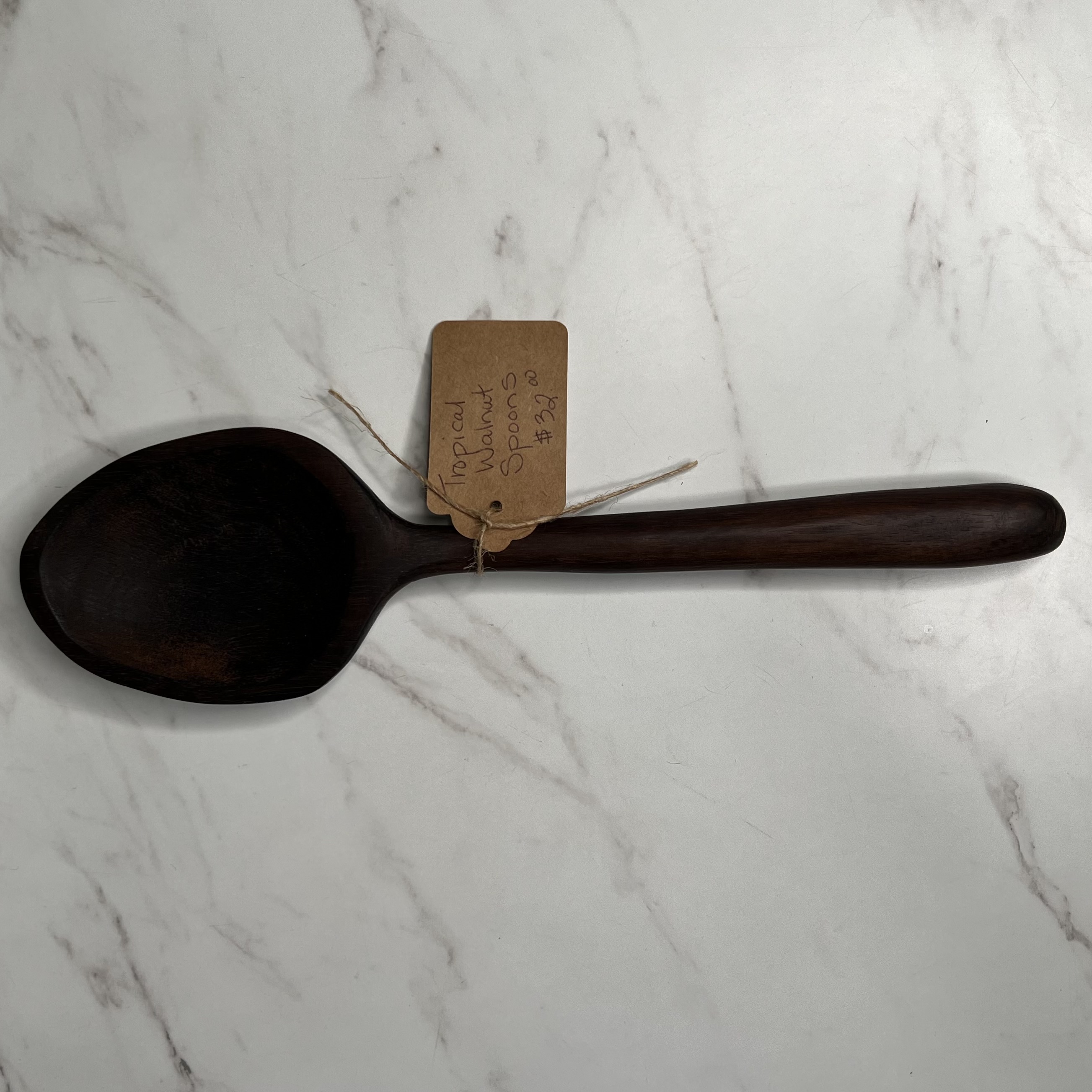 Handcrafted Wooden Kitchen Utensils and Spoons – Large Tropical Walnut Spoon