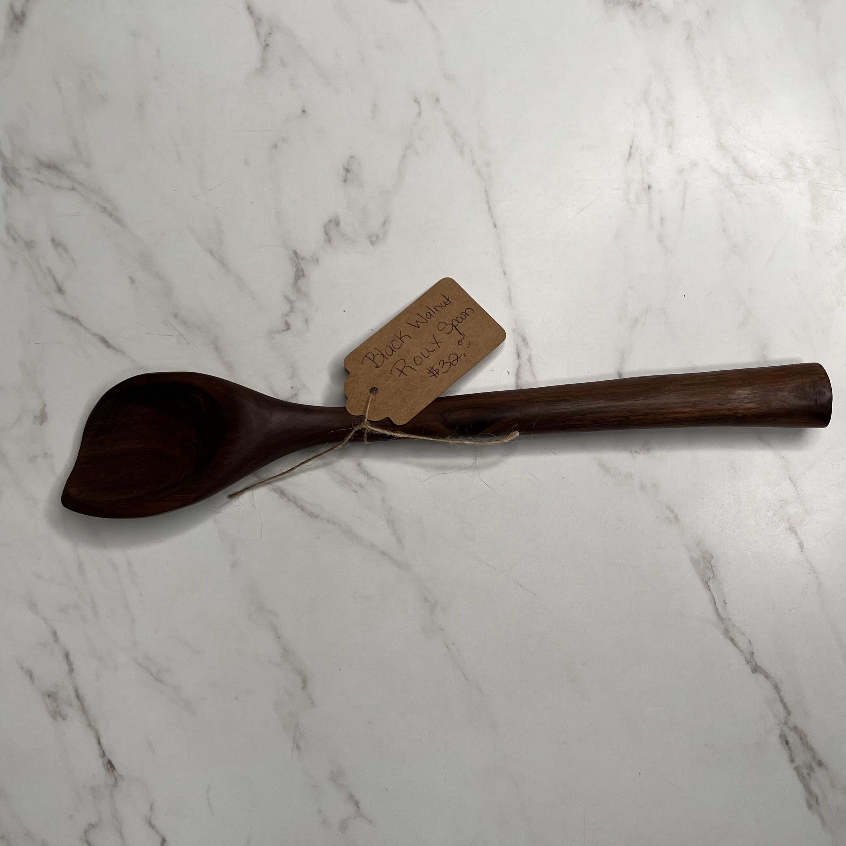 Handcrafted Wooden Kitchen Utensils and Spoons – Large Black Walnut Roux Spoon