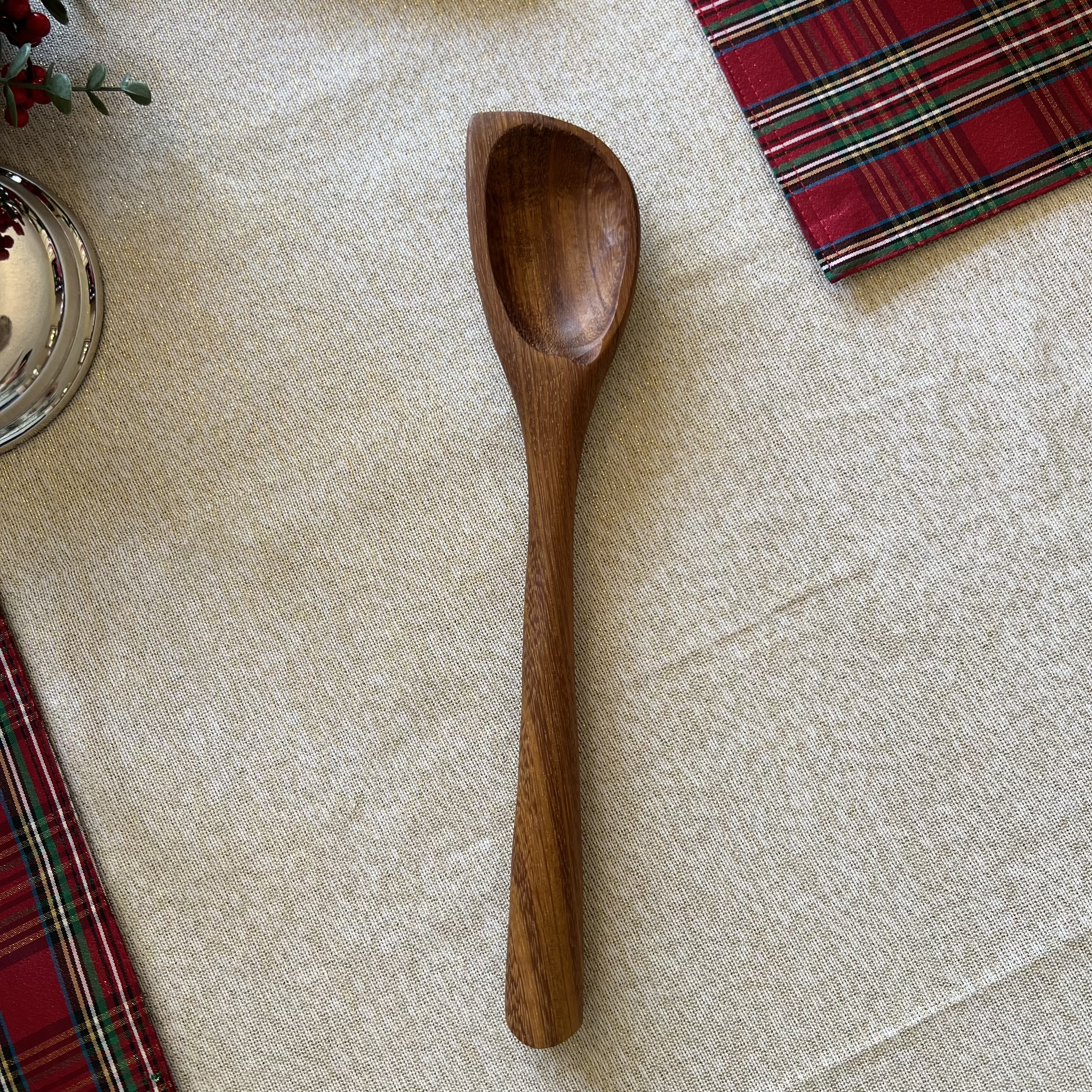 Handcrafted Wooden Kitchen Utensils and Spoons – Large Spoon in Iroka African Hardwood