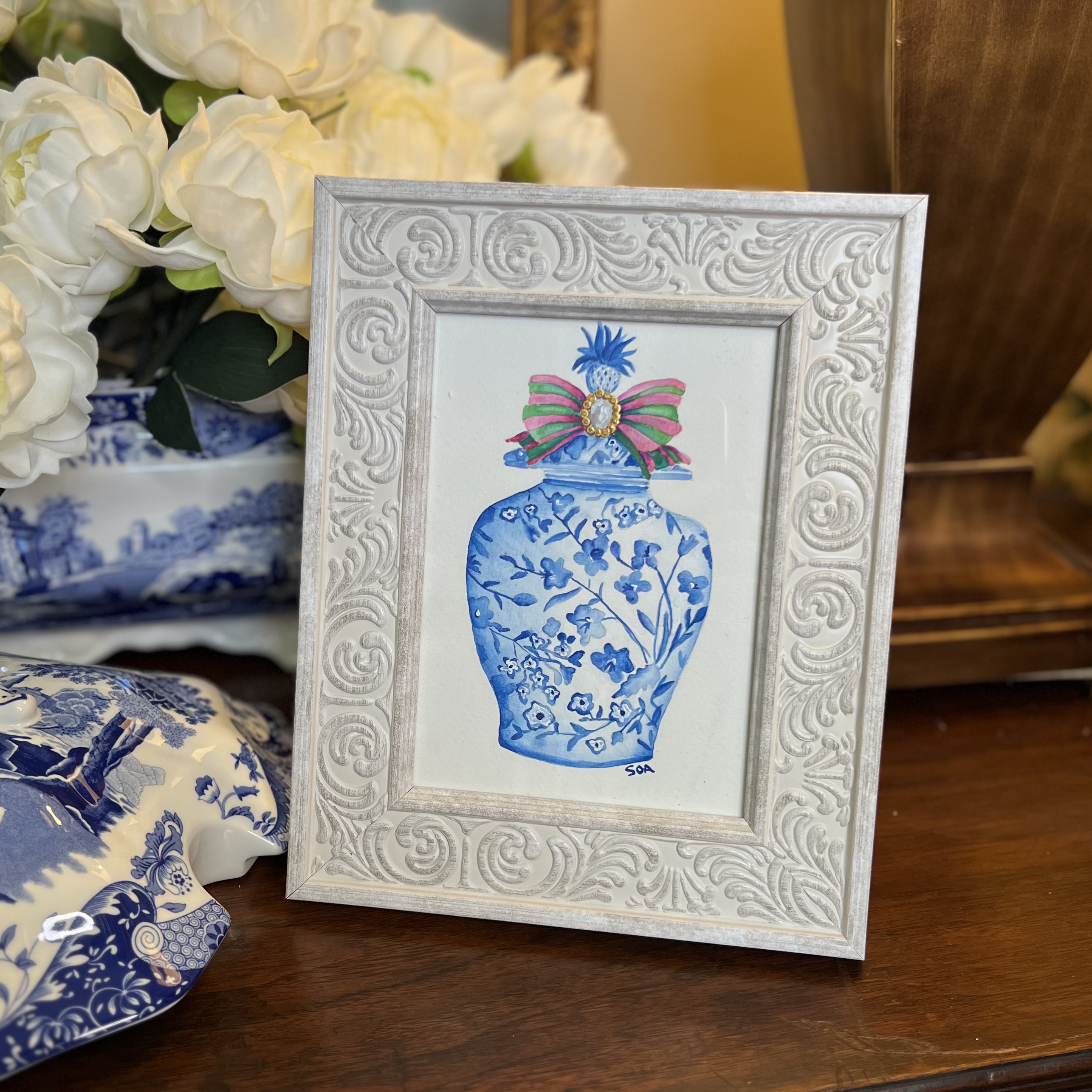 Original Watercolor Art - Framed by Bay La Launch Art