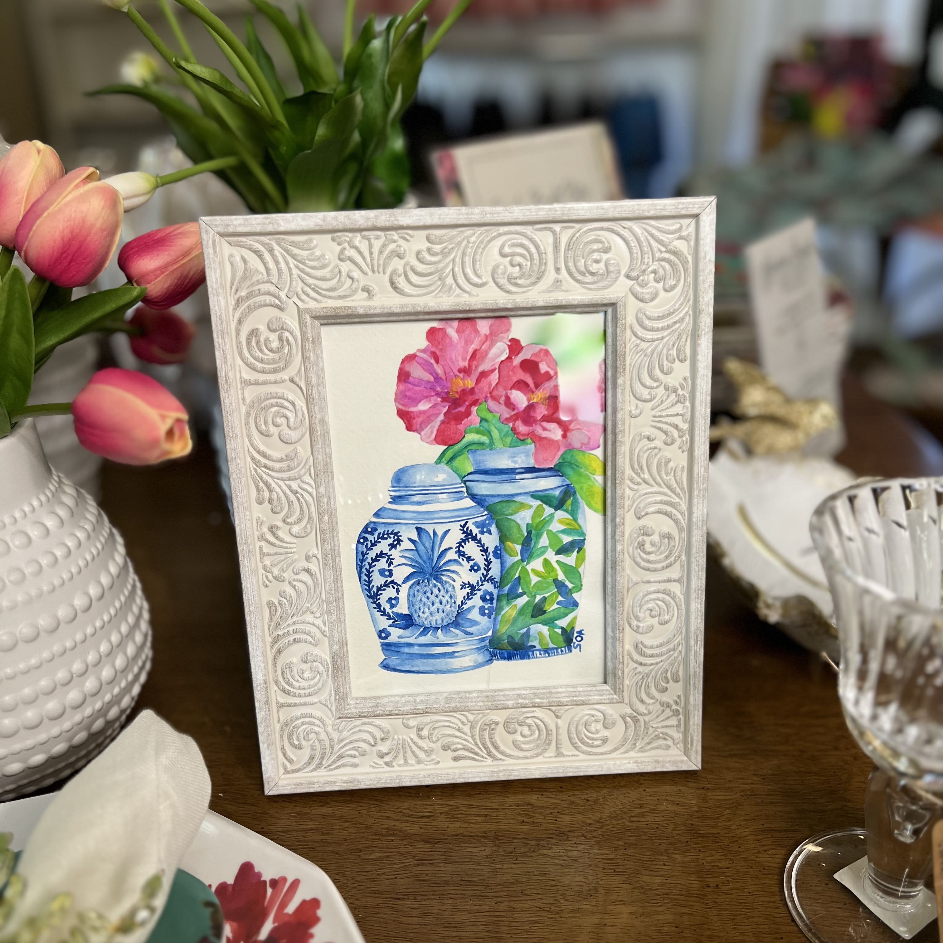 Original Watercolor Art - Framed by Bay La Launch Art
