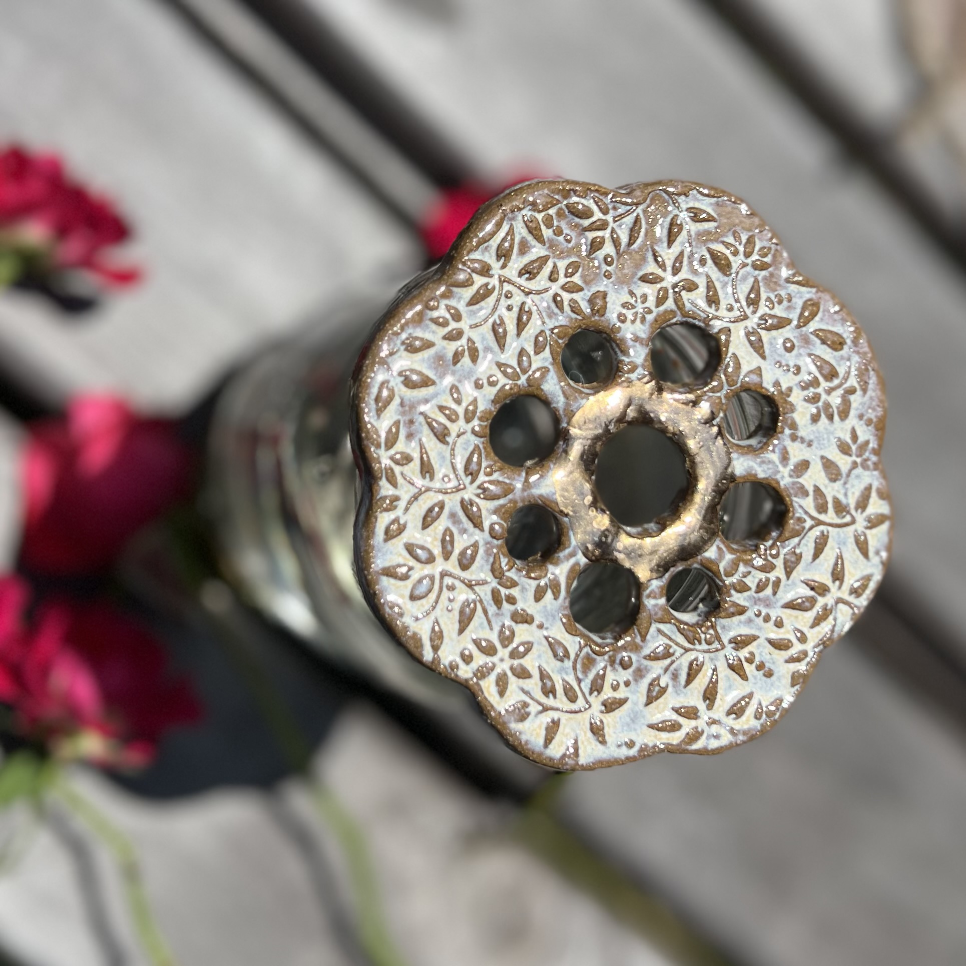 Hand Thrown Clay Flower Frog