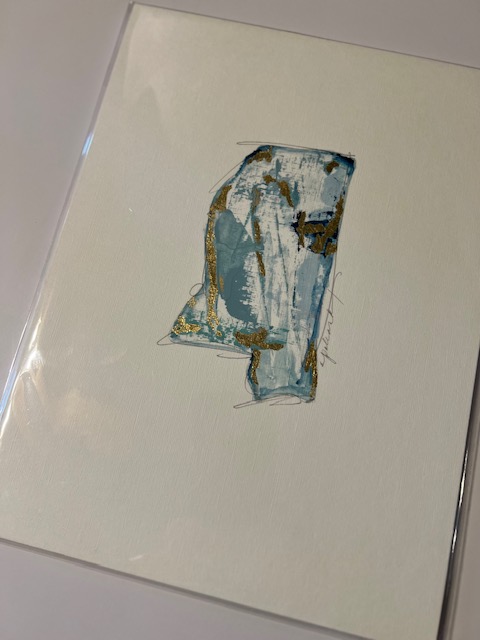 State of Mississippi Original Watercolor – Blue