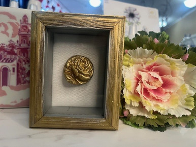 Small Intaglio Rose Shadowbox by artist Elizabeth Polland
