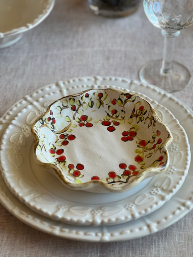 Hand Painted Salad Plate/Candle Holder/Trinket Dish