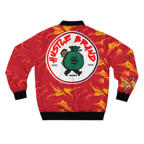 Vibrant Men's Bomber Jacket, Hustle Brand Apparel, Trendy Streetwear, Modern Fashion, Gift for Him, Urban Style Statement