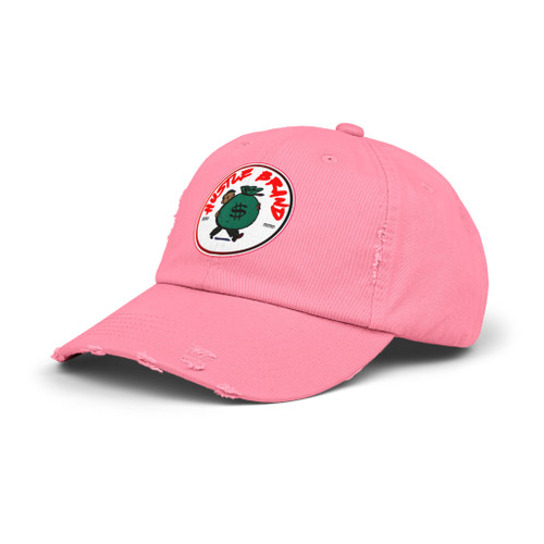Unisex Distressed Cap - Hustle Vibes, Casual Streetwear, Perfect Gift for Entrepreneurs, Street Style Accessory, Everyday Wear