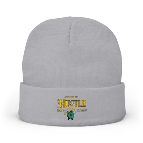 Hustle Embroidered Knit Beanie for Comfort and Style, Perfect Gift for Winter, Streetwear, Casual Outfits, Unisex Accessory