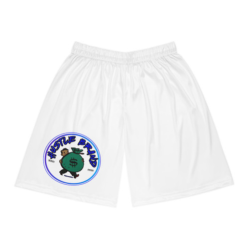 Hustle Brand Clothing Blue/White  of Basketball Shorts with Playful Design, Sports Apparel, Athletic Wear, Summer Outfit, Gift for Sports Lovers